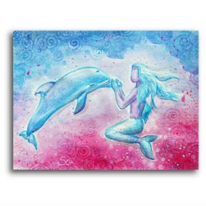 Delfinbild: Liebevolle Meerjungfrau