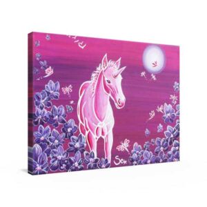 Unicorn picture: unicorn foal in the full moon