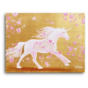 Imagen de unicornio: Unicornio floreciente feliz