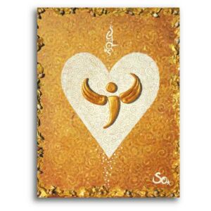 Herzbild: Goldener Engel-Liebessegen