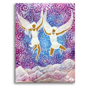 Engelbild: Engelpaar der Lebensfreude – Kunstdruck