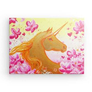Imagen de unicornio: unicornio mágico de primavera – impresión artística